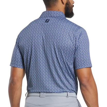 Footjoy Men`s Golf Shirt | EU Flower Bud Foulard | Navy