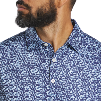 Footjoy Men`s Golf Shirt | EU Flower Bud Foulard | Navy