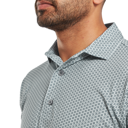 Footjoy Men`s Golf Shirt | EU Houndstooth | Grey