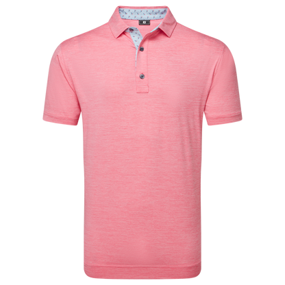 Footjoy Men`s Golf Shirt | EU Heather Lisle | Pink Lemonade