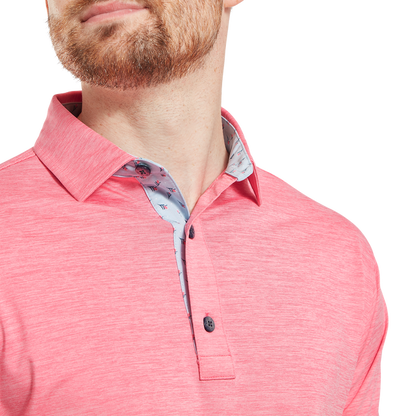 Footjoy Men`s Golf Shirt | EU Heather Lisle | Pink Lemonade