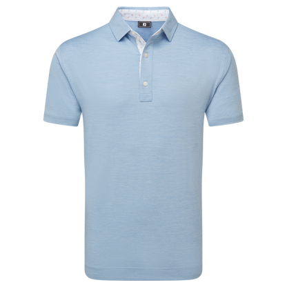 Footjoy Men`s Golf Shirt | EU Heather Lisle | Blue Jay