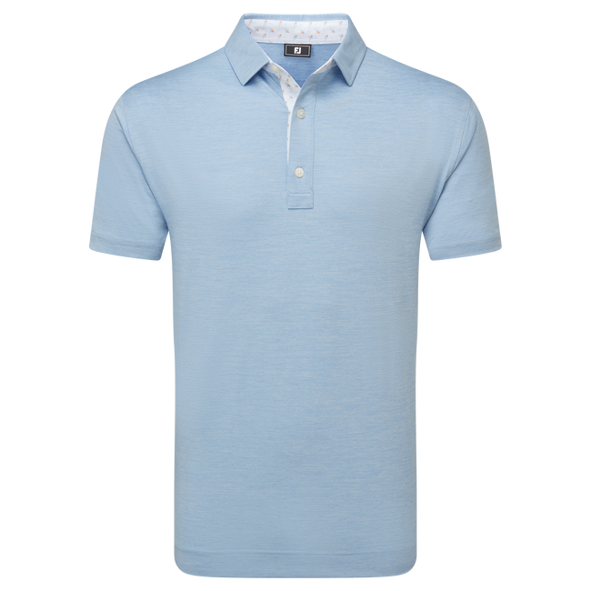 Footjoy Men`s Golf Shirt | EU Heather Lisle | Blue Jay