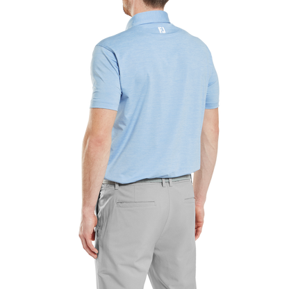 Footjoy Men`s Golf Shirt | EU Heather Lisle | Blue Jay