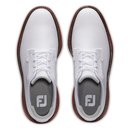 Footjoy Men's Golf Shoes | Traditions Blucher | White/Brick