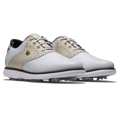 Footjoy Women's Golf Shoes | Traditions | White/Tan/Black