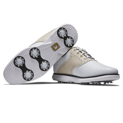 Footjoy Women's Golf Shoes | Traditions | White/Tan/Black