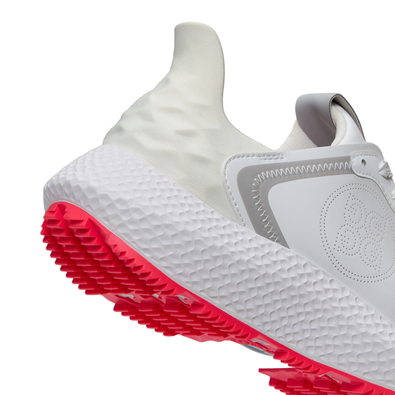 G/Fore Men`s Golf Shoe | MG4x2 Perforated Logo Hybrid | White/Grey/Coral