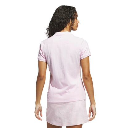 Adidas Women's Golf Shirt | Go-to Jacquard Short Sleeve Polo | Clear Pink