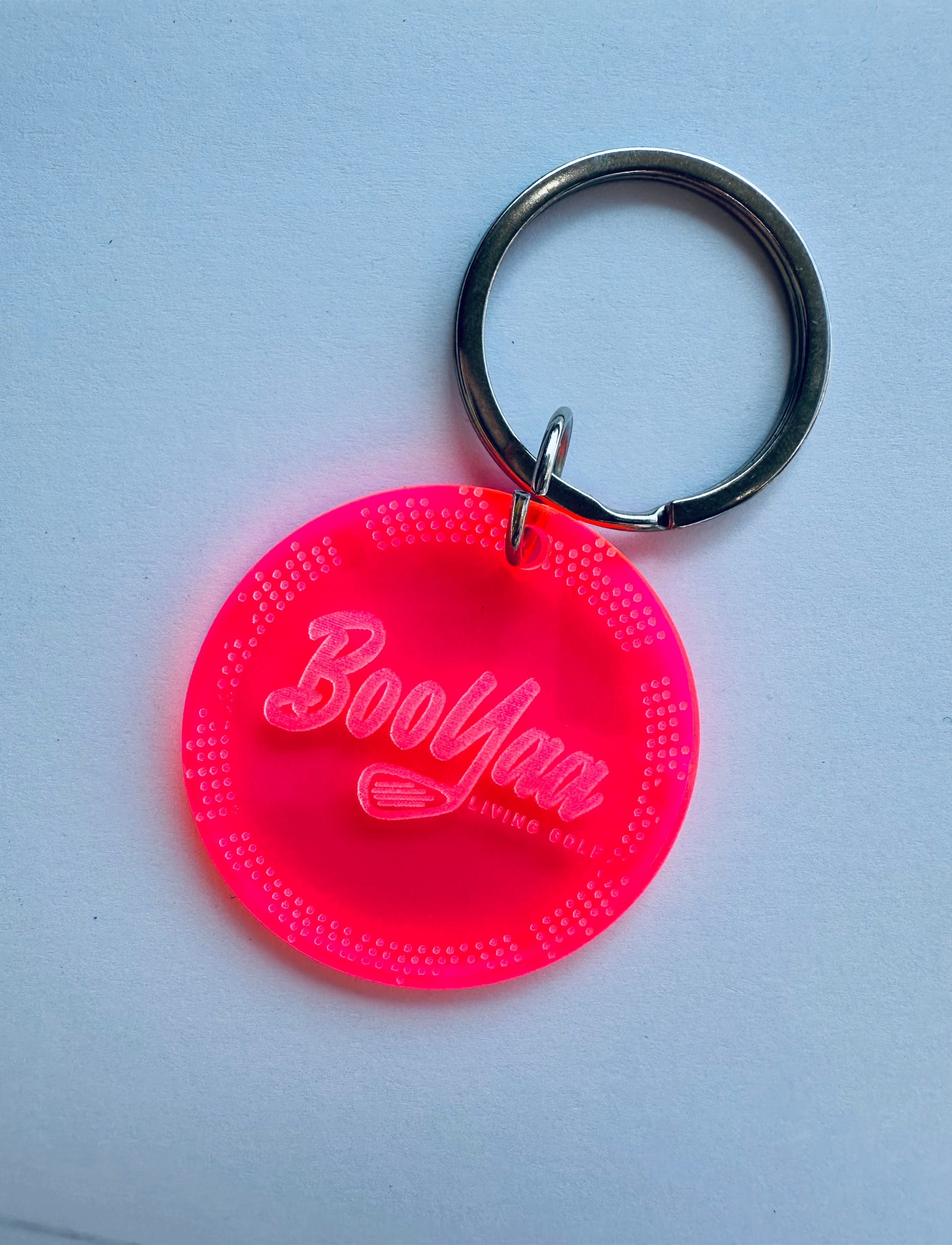 BooYaa Perspex Keyring - Neon Pink