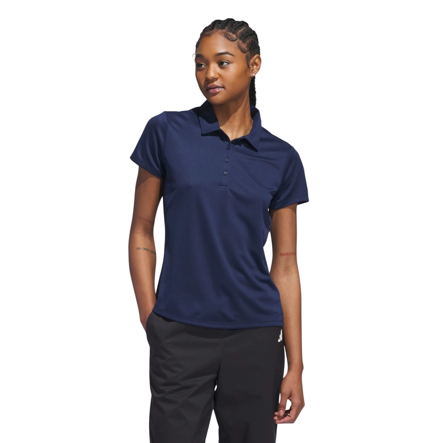 Adidas Women's Golf Shirt | Solid Performance Short Sleeve Polo | Collegiate Navy