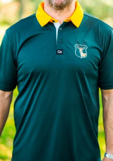 Custom Apparel Men's Golf Shirt | Funky | Springbok | Classic Green/Gold