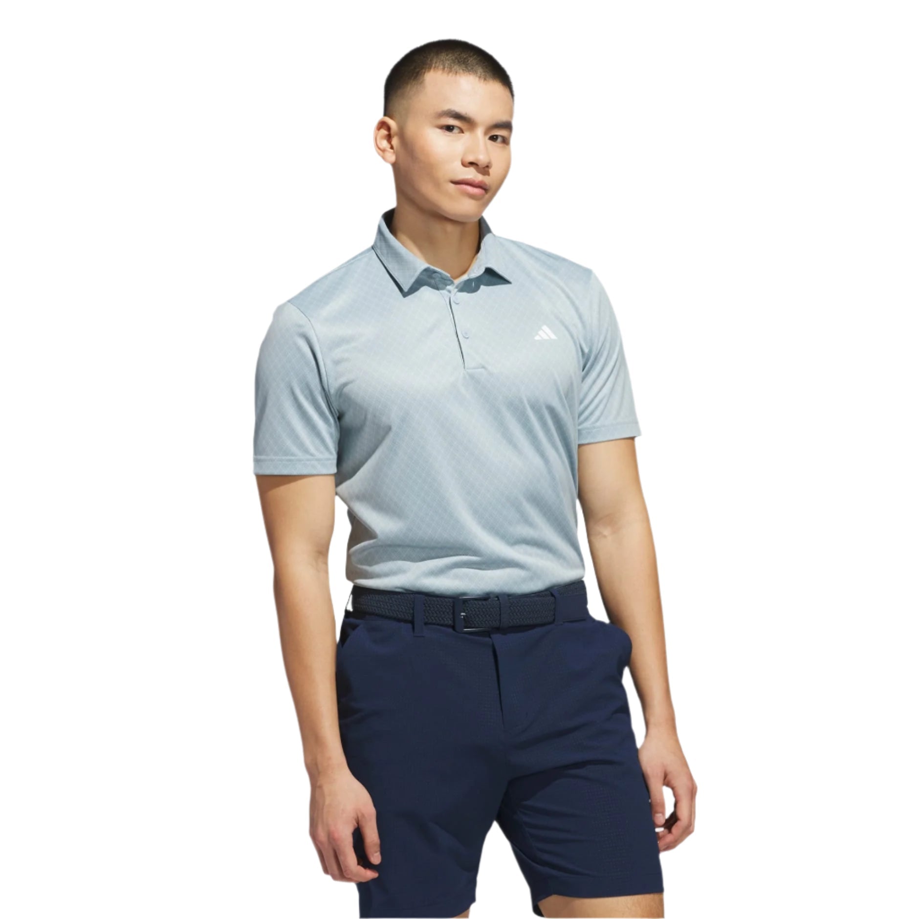 Adidas Men's Golf Shirt | Polo Core Print | Sage/White