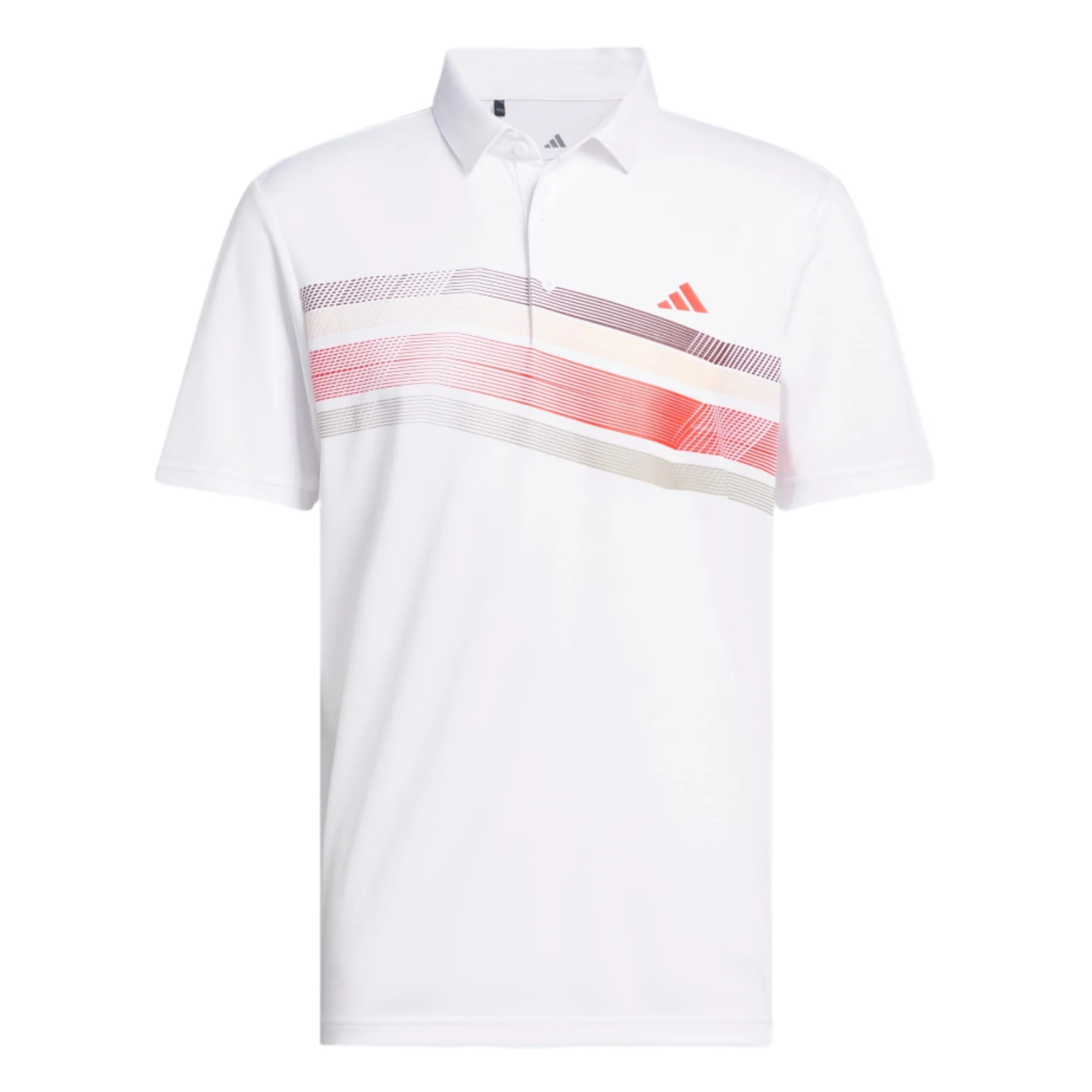 Adidas Men's Golf Shirt | Core Chest Stripe | White/Purple/Red