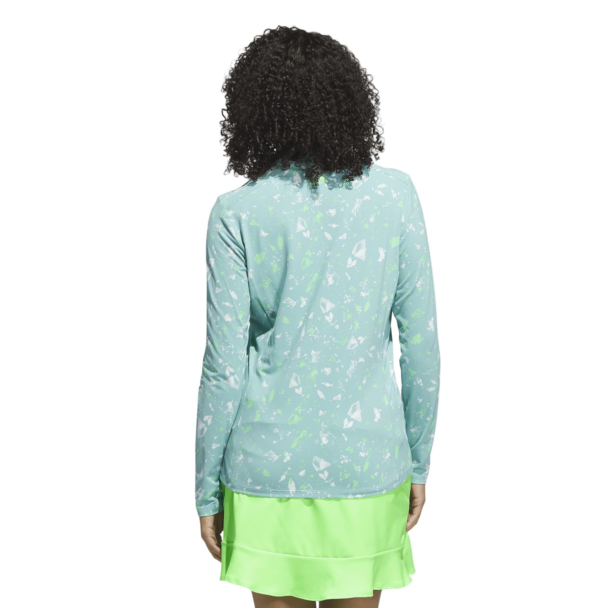 Adidas Women's Midlayer | Ultimate 365 Printed Quarter-Zip | Mint