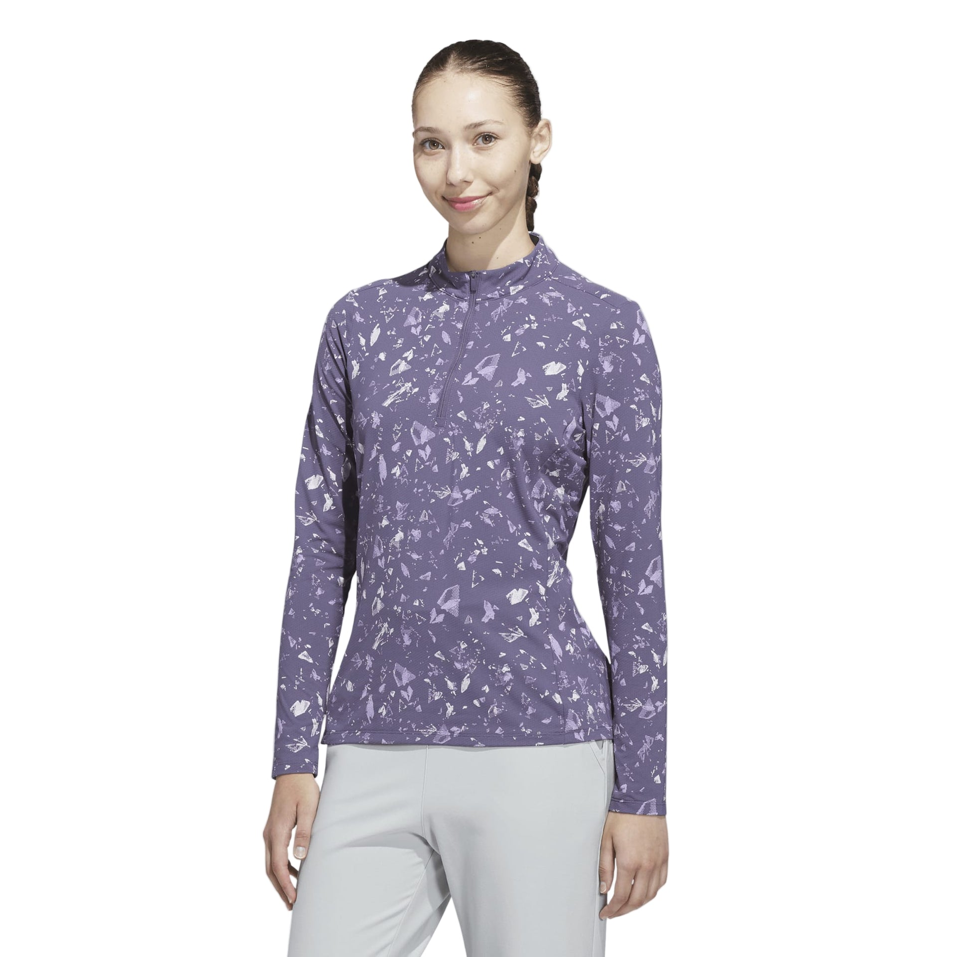 Adidas Women's Midlayer |  Ultimate Printed Quarter-Zip | Purple