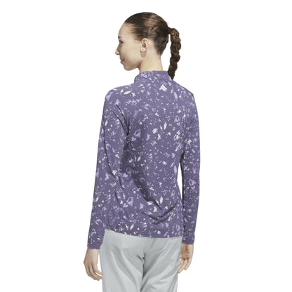 Adidas Women's Midlayer |  Ultimate Printed Quarter-Zip | Purple