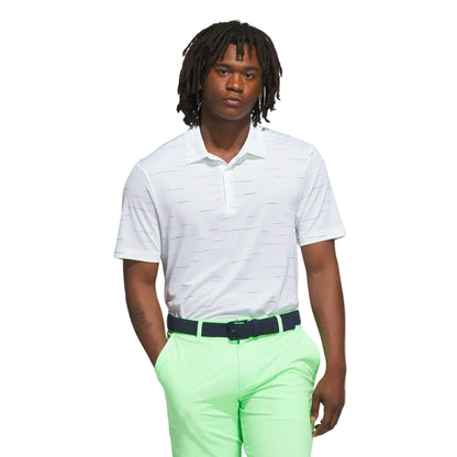 Adidas Men's Golf Shirt | Ultimate365 Mesh Glimmer Print Polo | White