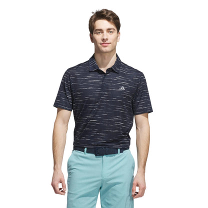 Adidas Men's Golf Shirt | Ultimate365 Textured Print Polo | Collegiate Navy/White