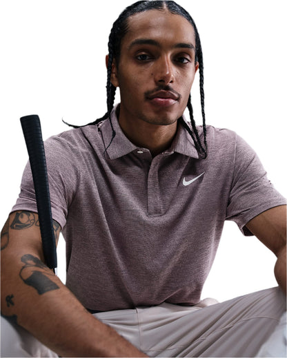 Nike Men's Golf Shirt | Tour Polo Jacquard | Taupe Grey/Cave Purple