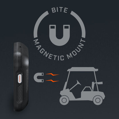 Black rectangular magnetic mount with orange accents and textured grip design.