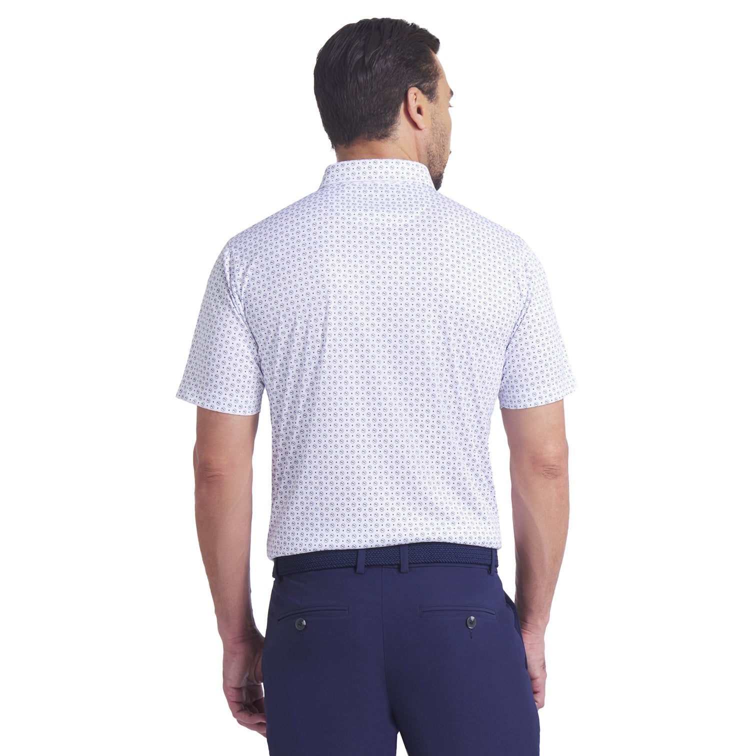 Puma Men's Golf Shirt | Pure 2.0 Polo | Circle Cat | White Glow/Deep Navy