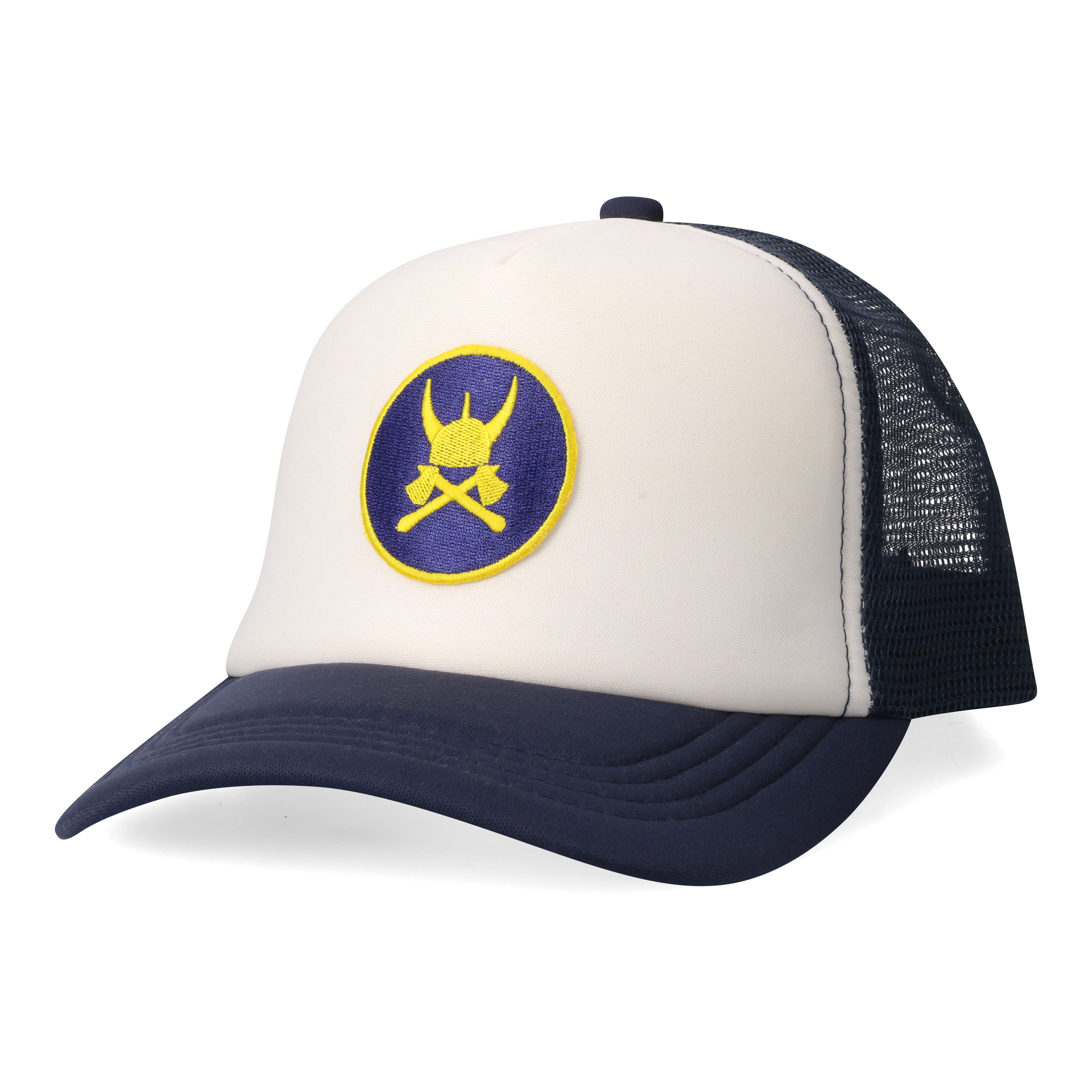 Sander Trucker Cap - Navy & White-Yellow logo