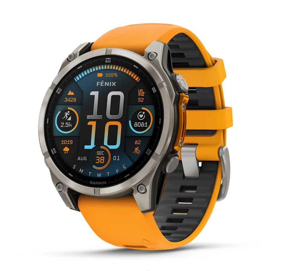 Garmin Fenix 8 Watch | 47mm | Amoled Sapphire Spark Orange/Graphite Band