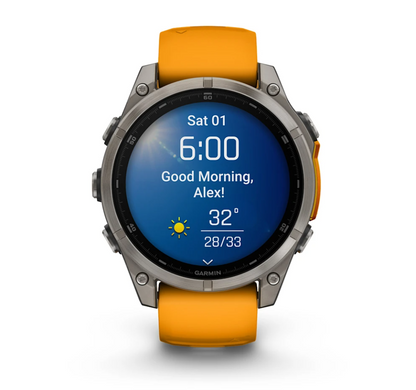 Garmin Fenix 8 Watch | 47mm | Amoled Sapphire Spark Orange/Graphite Band