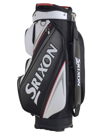 Srixon golf bag with black, white and red accents.