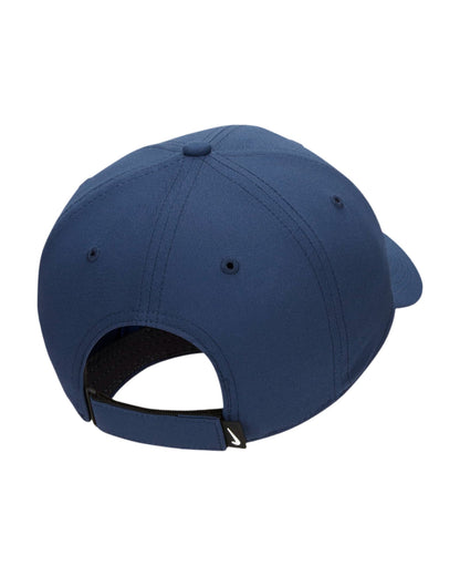 Navy blue baseball cap with adjustable strap and button closure, likely made of cotton or polyester blend.
