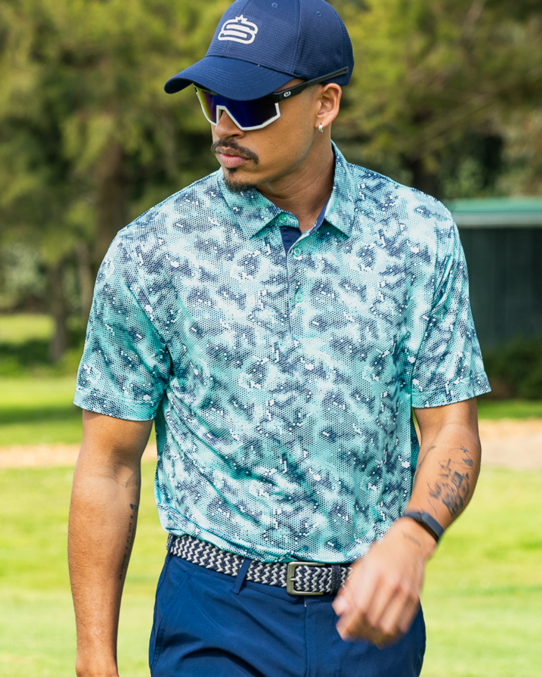 Men's Urban Camo Dry Tech Performance Golfer Polo Shirt