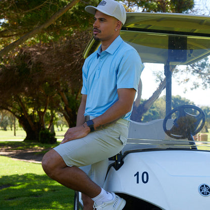 Men's Aztec Melange Dry Tech Performance Golfer Polo Shirt