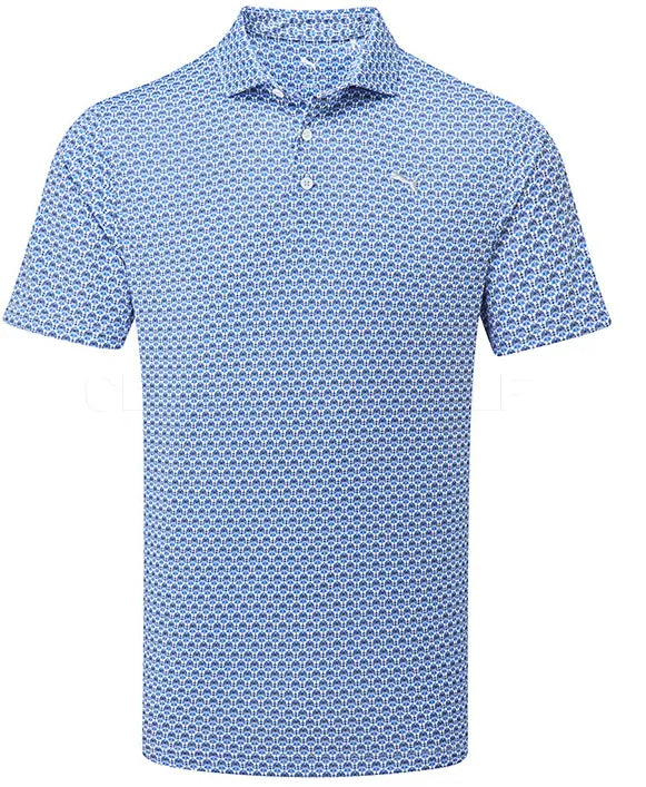 Puma Mens Golf Shirt | Rose Polo | White Glow-Deep Navy