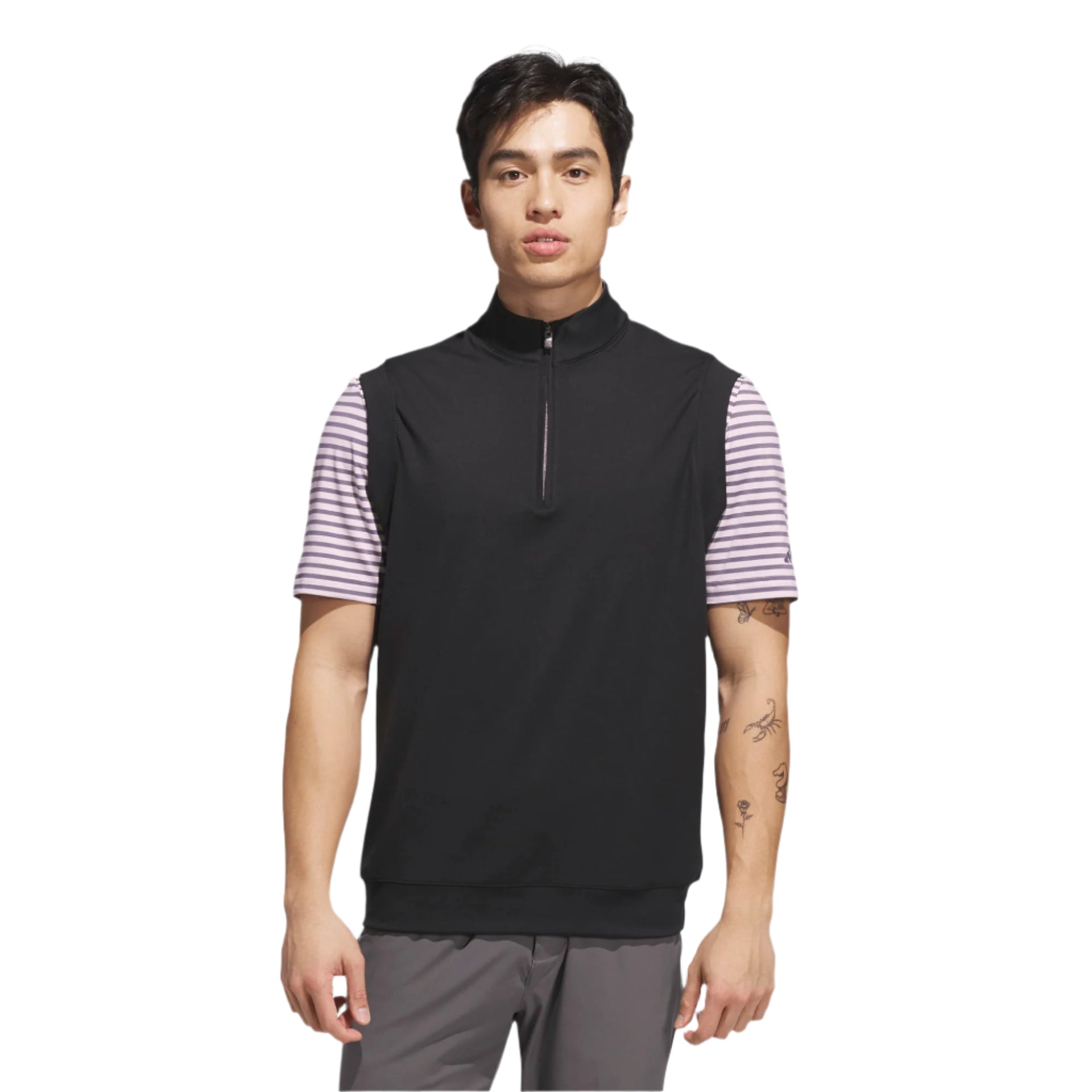 Adidas Mens Golf Jacket | Sleeveless 1-4 Zip | Black