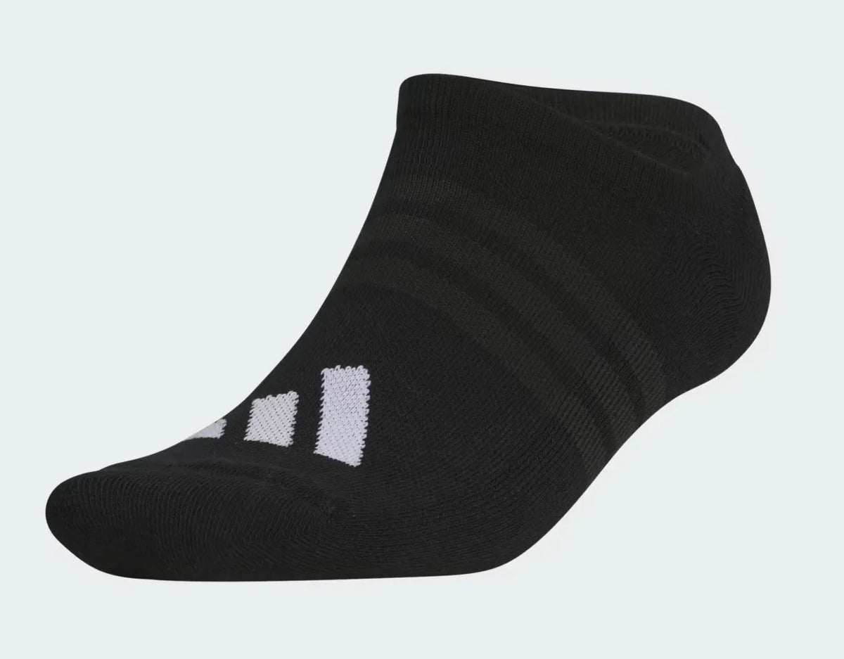 Adidas Mens Socks | Performance No Show | Black-White