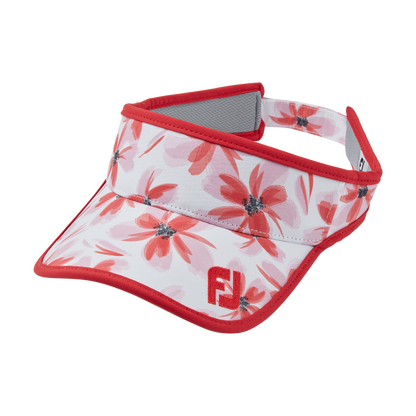 [35620] Footjoy Womens Golf Visor | Floral (Red)