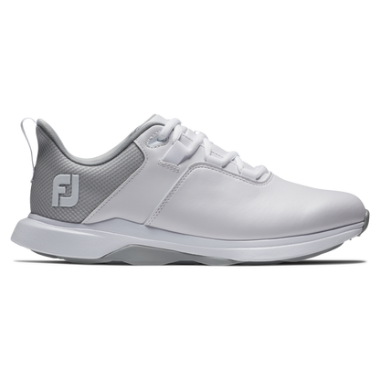 [982056] Footjoy Womens Golf Shoes | Pro Lite 3d (White/Grey, 6)