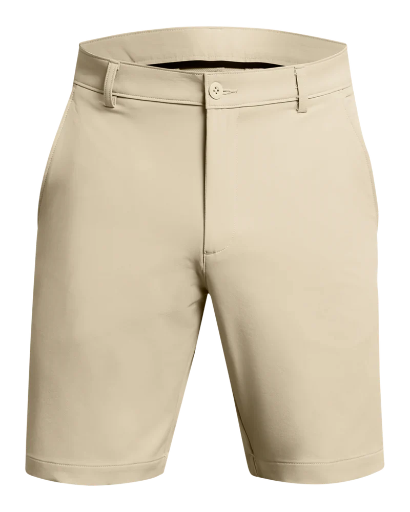 [138315428942] Under Armour Mens Golf Shorts | Tech Taper (Khaki, 42)
