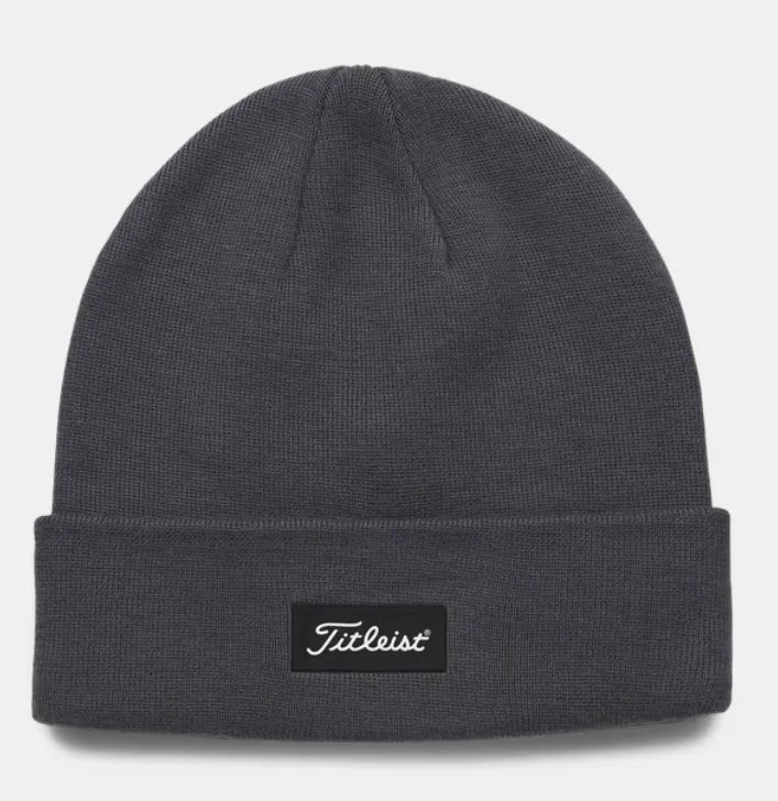 Titleist Mens Golf Beanie | Charleston Cuff Knitted | Washed Indigo White