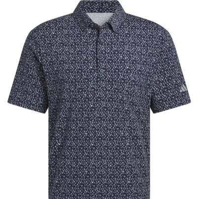 Adidas Mens Golf Shirt | Ultimate365 Micro Argyle Polo | Collegiate Navy-Grey Three