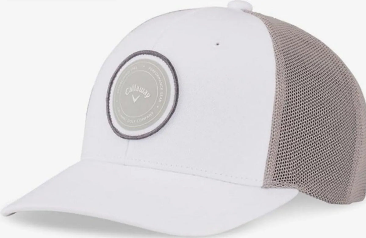 Callaway Mens Golf Cap | Playing Through | Trucker White