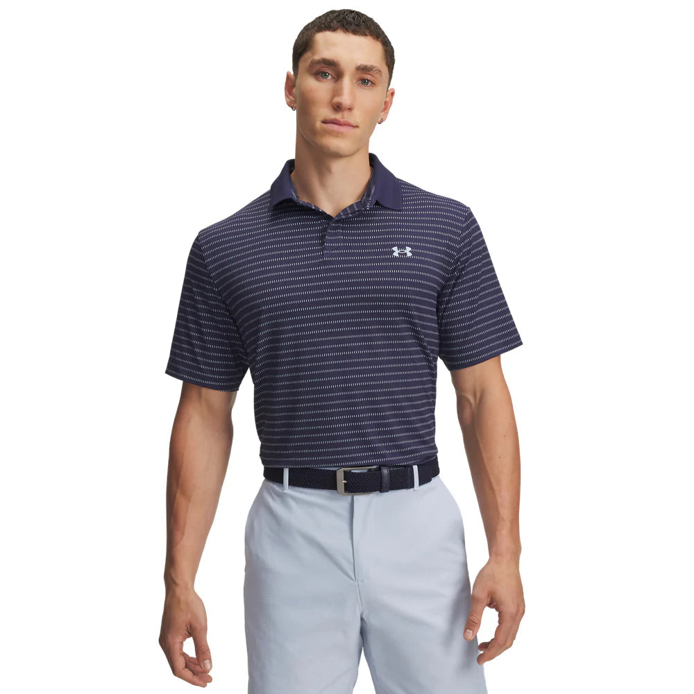 Under Armour Mens Golf Polo | Drive Chill | Printed Polo | Midnight Navy