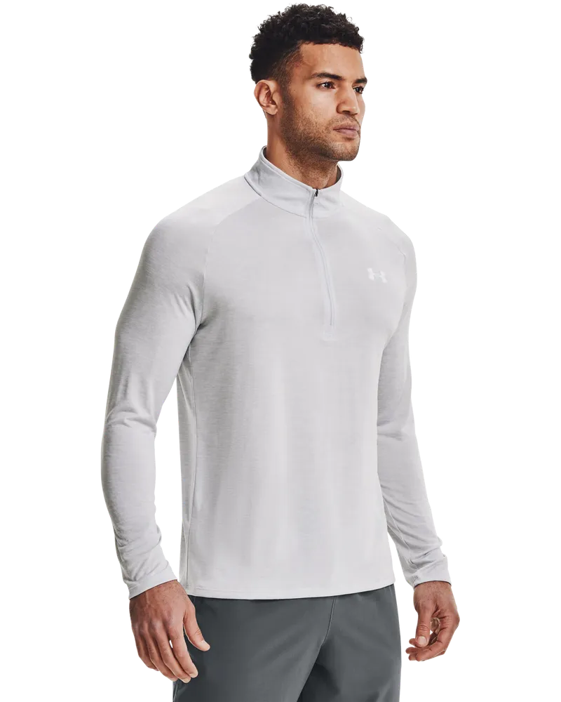 Under Armour Mens Golf Jersey | Tech 2.0 1/2 Zip | Halo Grey