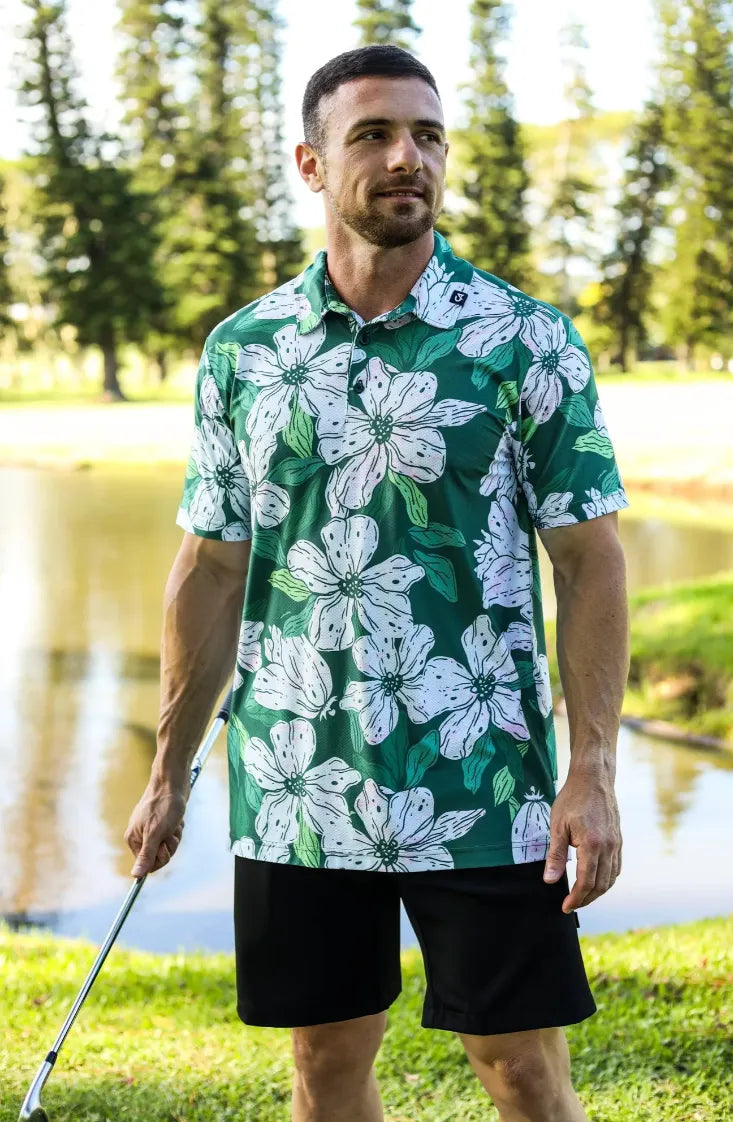 Custom Apparel Mens Golf Shirts | Airdry | Fairway Floral