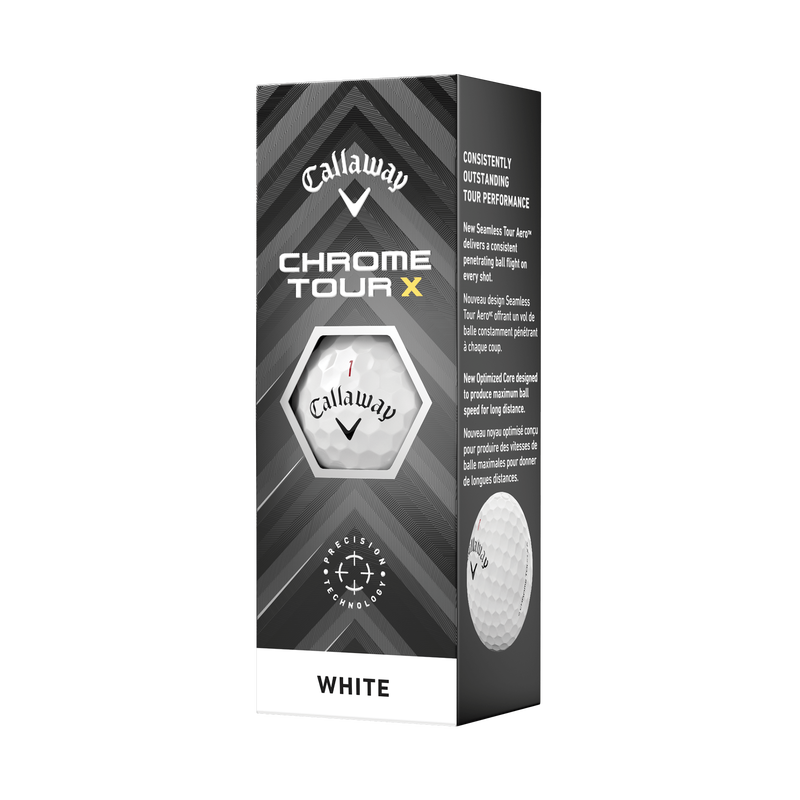 [3000991W] Callaway Golf Balls | Chrome Tour X 2024 (White/Sleeve, 2024)