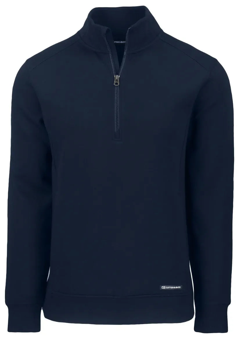 Cutter and Buck Mens Golf Pullover | Roam Eco | Quarter Zip | Navy-Blue