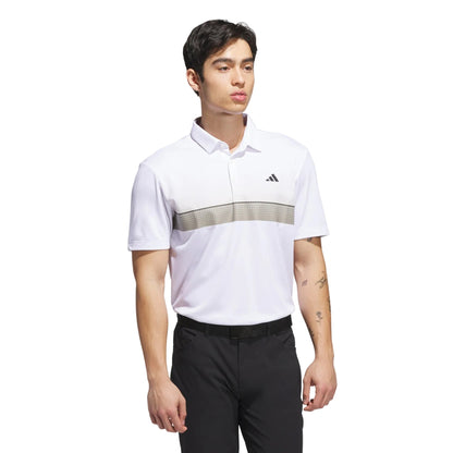 [JL5247S] Adidas Mens Golf Shirt | Performance Allover Print Polo (Flash Aqua, S)