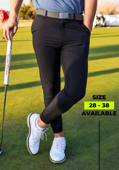 [JP-JOG-BLACk-30] Booyaa Mens Golf Longs | Jogger (Black, 30)