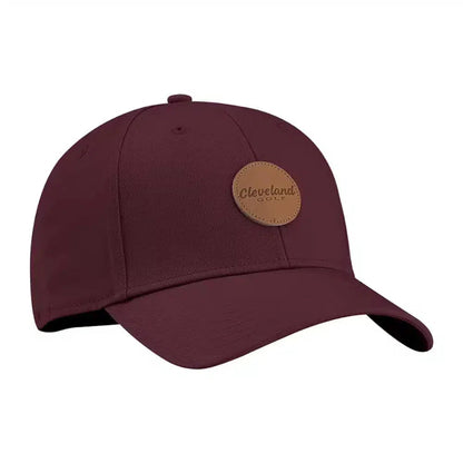 [CLPCN04] Cleveland Golf Cap | Leather Patch (Maroon)